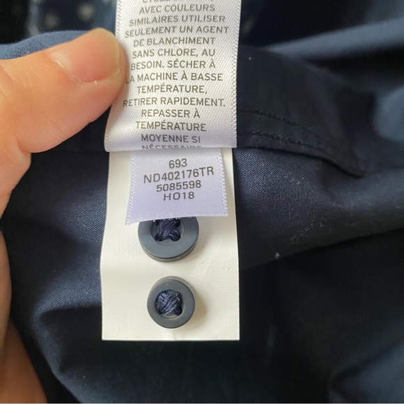 Navy Blue paisley Patterned Men's Button Up Shirt size L slim fit 100% cotton - Picture 4 of 10